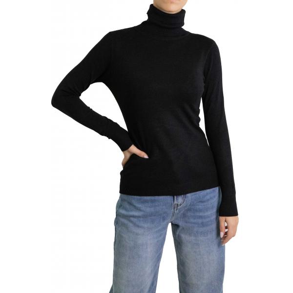 Maglia collo alto tinta unita 